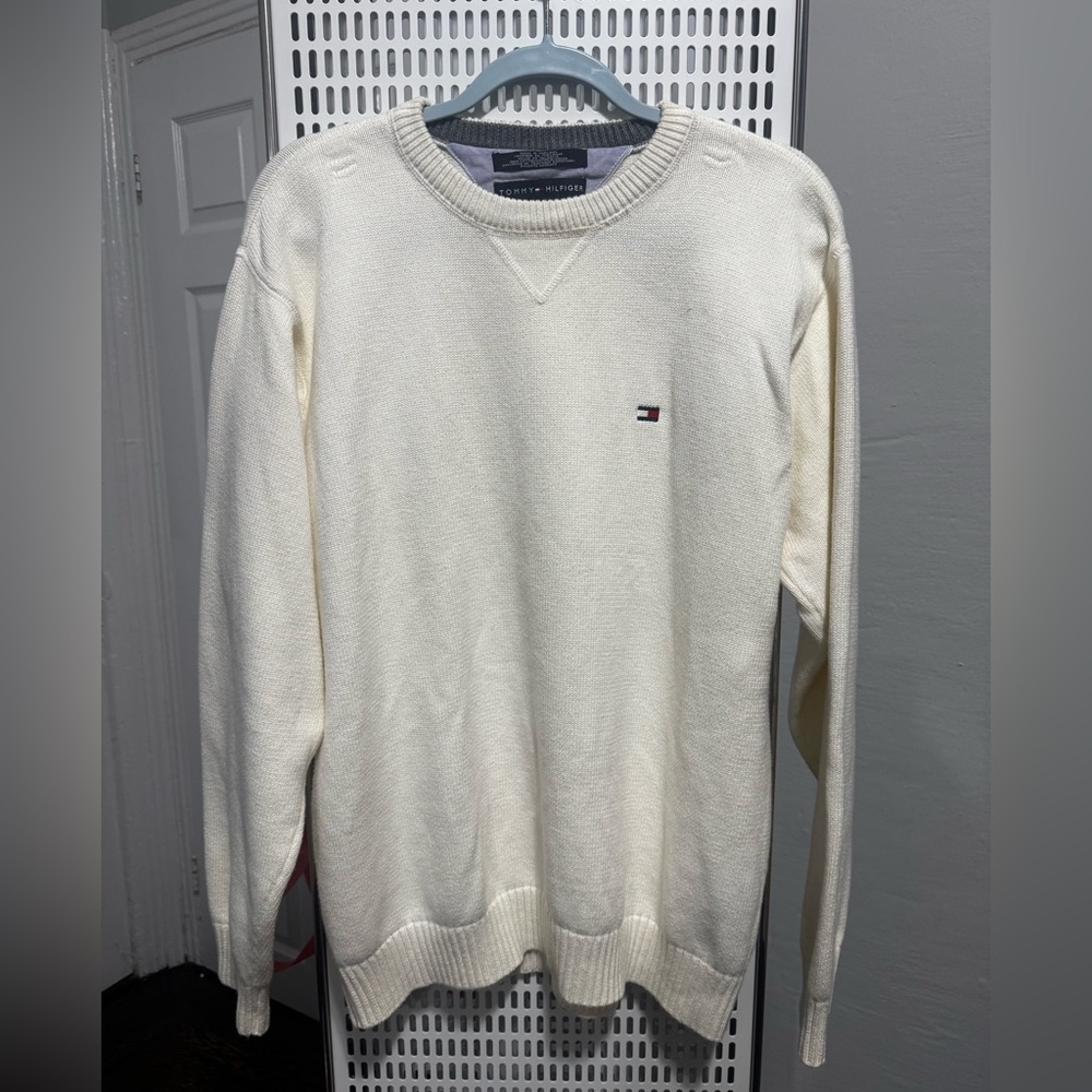 Tommy Hilfiger Men's Off-White Crewneck Sweater